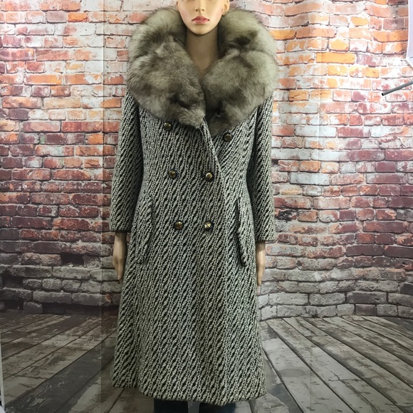 Fashion Spear Jackets & Blazers - Vintage 1960's Fox Fur Wool Coat